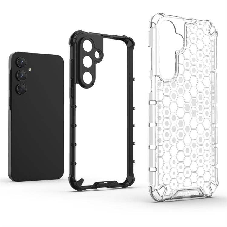 For Samsung Galaxy A55 Shockproof Honeycomb Phone Case(White)