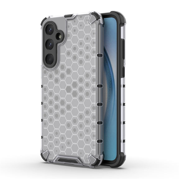 For Samsung Galaxy A55 Shockproof Honeycomb Phone Case(White)