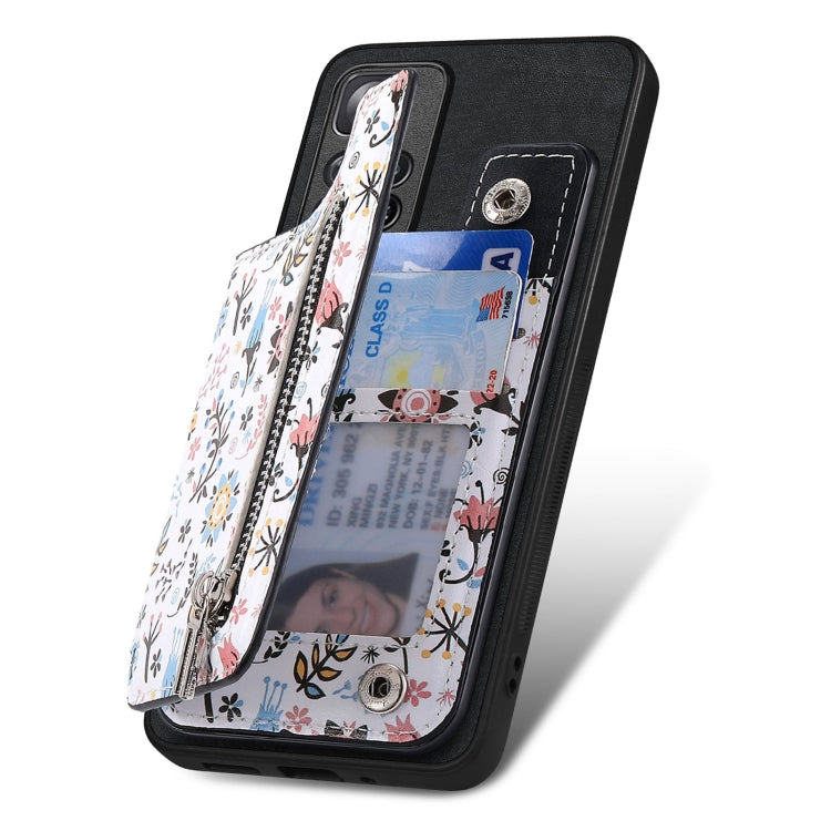 For Redmi Note 13 Pro+ 5G Retro Painted Zipper Wallet Back Phone Case(Black)