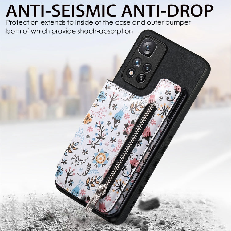For Redmi Note 13 Pro+ 5G Retro Painted Zipper Wallet Back Phone Case(Black)