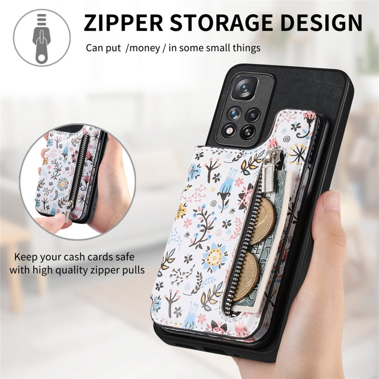 For Redmi Note 13 Pro+ 5G Retro Painted Zipper Wallet Back Phone Case(Black)