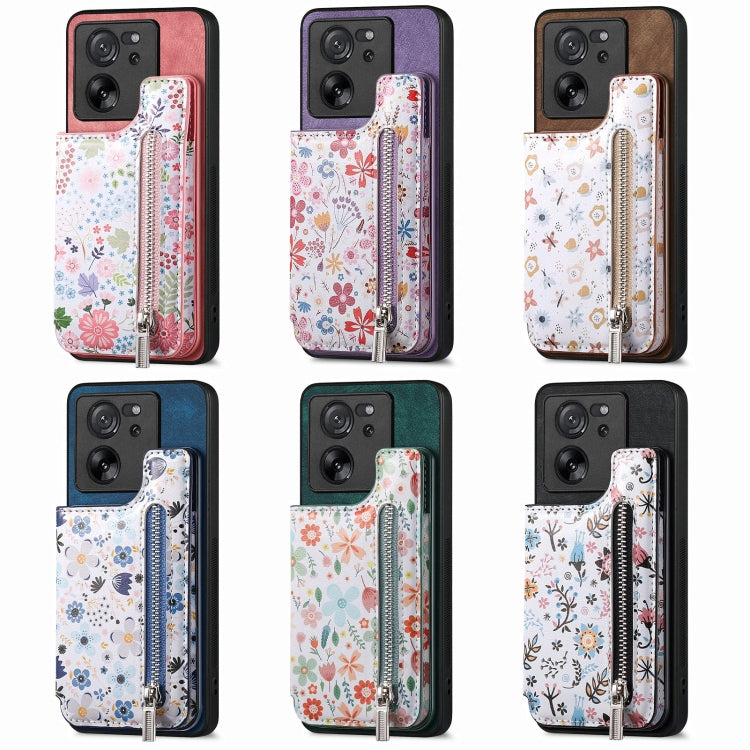 For Redmi Note 13 Pro+ 5G Retro Painted Zipper Wallet Back Phone Case(Black)