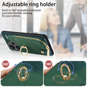 Xiaomi Redmi Note 13 Pro+ Cross Leather Ring Vertical Zipper Wallet Back Phone Case(Green)