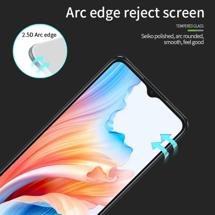 For OPPO A59 2023 MOFI 9H 2.5D Full Screen Tempered Glass Film(Black)