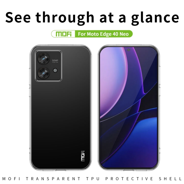 For Motorola Edge 40 Neo MOFI Ming Series Ultra-thin TPU Phone Case(Transparent)