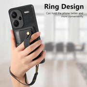 For Xiaomi Redmi Note 13 Pro+ Retro Cross Wristband Wallet Leather Back Phone Case(Black)