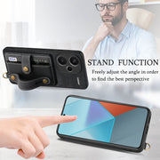 For Xiaomi Redmi Note 13 Pro+ Retro Cross Wristband Wallet Leather Back Phone Case(Black)