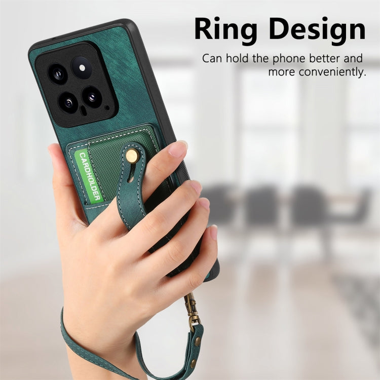 For Xiaomi 14 Retro Cross Wristband Wallet Leather Back Phone Case(Brown)