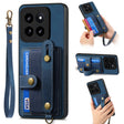 For Xiaomi 14 Pro Retro Cross Wristband Wallet Leather Back Phone Case(Blue) - 14 Pro Cases by PMC TechLife | Online Shopping South Africa | PMC TechLife | Buy Now Pay Later Mobicred