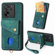 For Xiaomi 13T / 13T Pro Retro Card Wallet Fold Leather Phone Case with Strap(Green) - Xiaomi Cases by PMC TechLife | Online Shopping South Africa | PMC TechLife | Buy Now Pay Later Mobicred