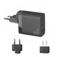 GAN 65W PD45W Dual Type-C+QC3.0 USB Multi Compatible Laptop Adapter EU + US Plug Black - Power Supply by PMC TechLife | Online Shopping South Africa | PMC TechLife | Buy Now Pay Later Mobicred