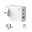 GAN 65W PD45W Dual Type-C+QC3.0 USB Multi Compatible Laptop Adapter UK + US Plug White - Power Supply by PMC TechLife | Online Shopping South Africa | PMC TechLife | Buy Now Pay Later Mobicred