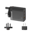 GAN 65W PD45W Dual Type-C+QC3.0 USB Multi Compatible Laptop Adapter UK + US Plug Black - Power Supply by PMC TechLife | Online Shopping South Africa | PMC TechLife | Buy Now Pay Later Mobicred