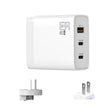 GAN 65W PD45W Dual Type-C+QC3.0 USB Multi Compatible Laptop Adapter AU + US Plug White - Power Supply by PMC TechLife | Online Shopping South Africa | PMC TechLife | Buy Now Pay Later Mobicred