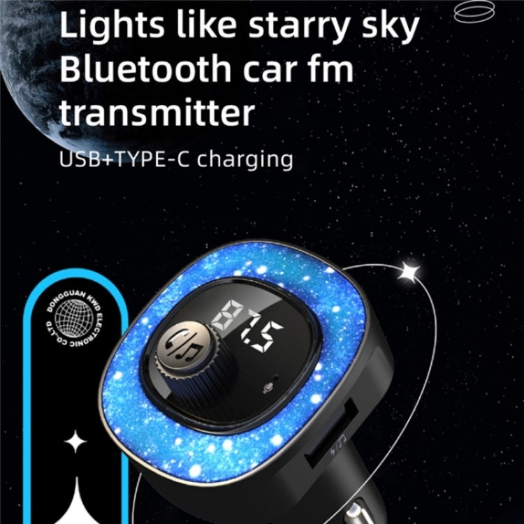 C41 Star Light Car Charger ABS Adapter FM Transmitter Bluetooth Hands-free Call MP3 Music Player
