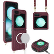 For Samsung Galaxy Z Flip5 5G Crossbody R20 Texture Leather Magsafe Phone Case(Brown) - Galaxy Z Flip5 Cases by PMC TechLife | Online Shopping South Africa | PMC TechLife