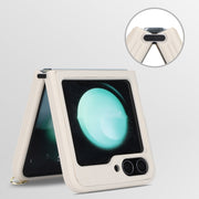 For Samsung Galaxy Z Flip5 5G Crossbody R20 Texture Leather Magsafe Phone Case(White)