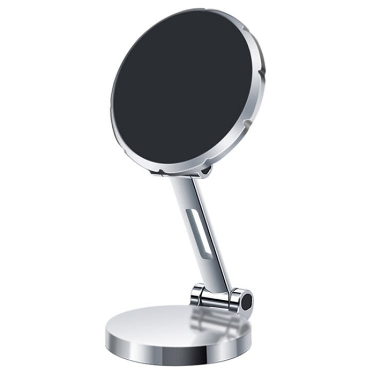 G158 360-Degree Rotating Metal Phone Stand Dashboard Folding Magnetic Car Mount(Silver)