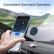 G158 360-Degree Rotating Metal Phone Stand Dashboard Folding Magnetic Car Mount(Gray)