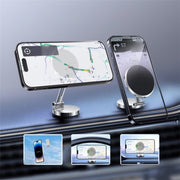 G158 360-Degree Rotating Metal Phone Stand Dashboard Folding Magnetic Car Mount(Gray)