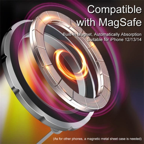 G118 1080-Degree Rotating Folding Magnetic Phone Holder Dashboard Suction Cup Car Mount(Grey)