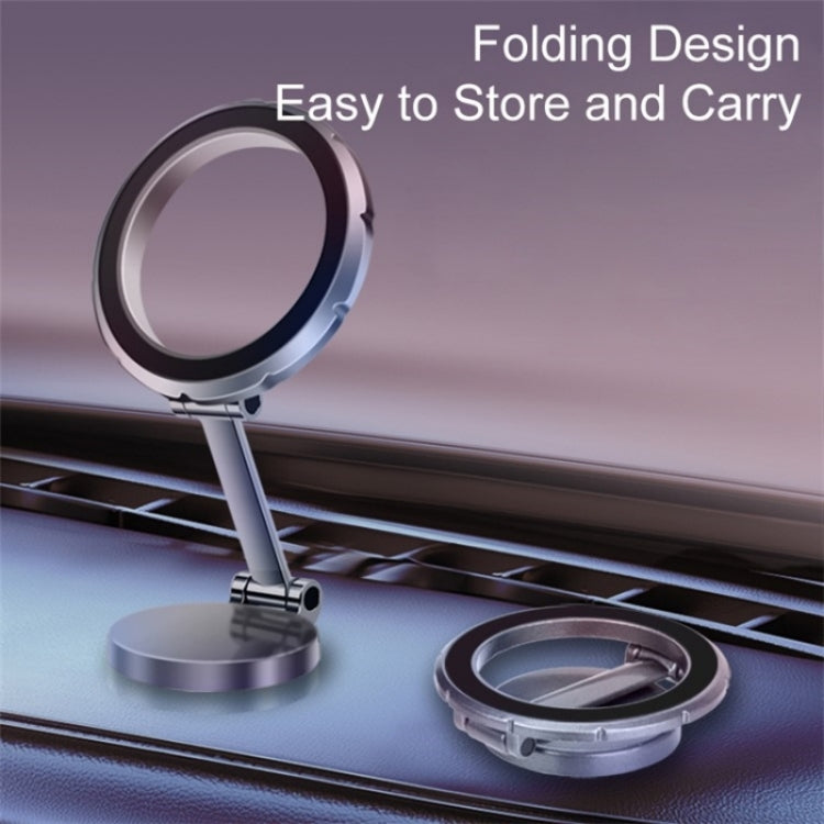 G118 1080-Degree Rotating Folding Magnetic Phone Holder Dashboard Suction Cup Car Mount(Grey)
