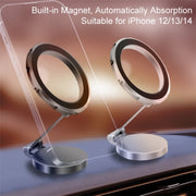 G118 1080-Degree Rotating Folding Magnetic Phone Holder Dashboard Suction Cup Car Mount(Grey)