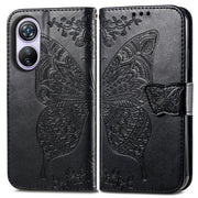 For Blackview A200 Pro Butterfly Love Flower Embossed Leather Phone Case(Black)
