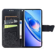 For Blackview A200 Pro Butterfly Love Flower Embossed Leather Phone Case(Black)