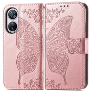 For Blackview A200 Pro Butterfly Love Flower Embossed Leather Phone Case(Rose Gold)