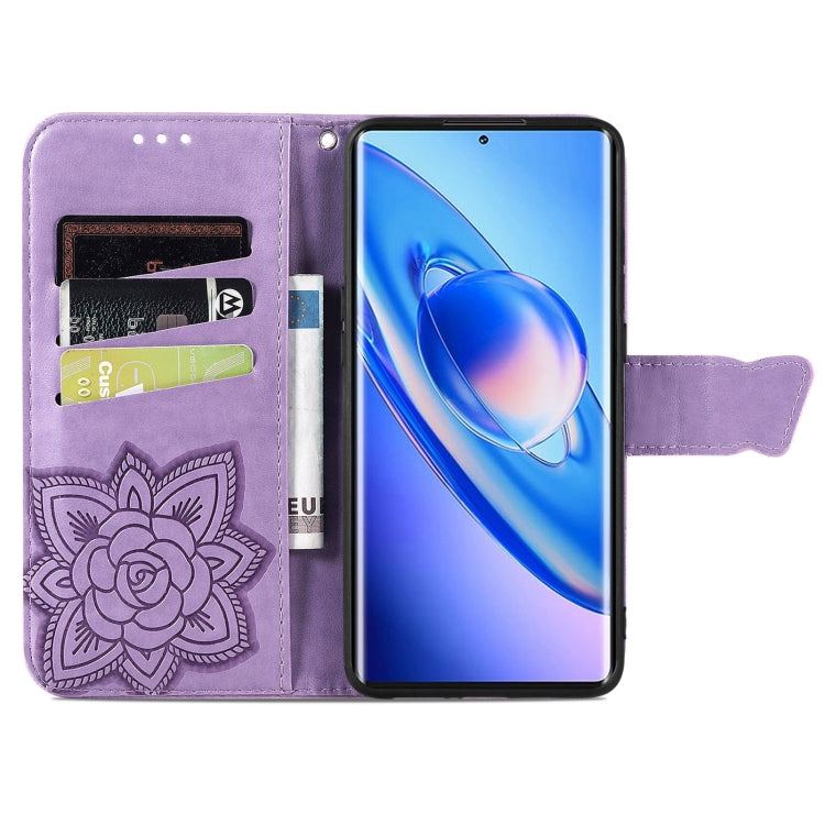 For Blackview A200 Pro Butterfly Love Flower Embossed Leather Phone Case(Lavender)