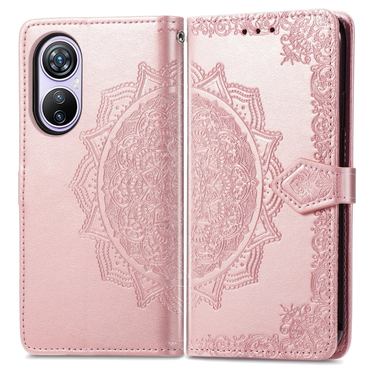For Blackview A200 Pro Mandala Flower Embossed Leather Phone Case(Rose Gold)