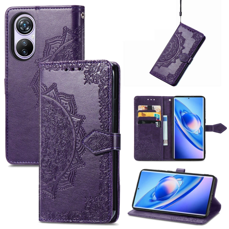For Blackview A200 Pro Mandala Flower Embossed Leather Phone Case(Purple)