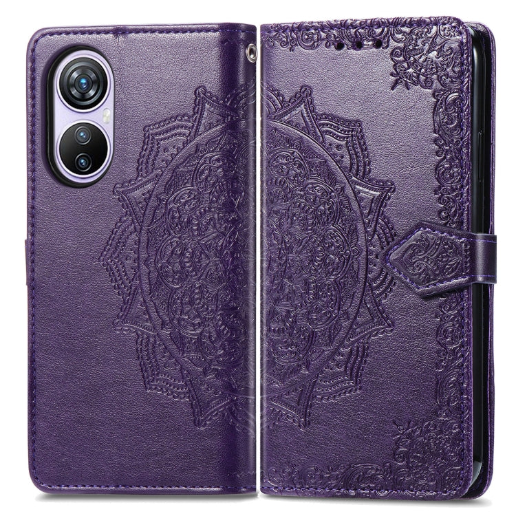 For Blackview A200 Pro Mandala Flower Embossed Leather Phone Case(Purple)