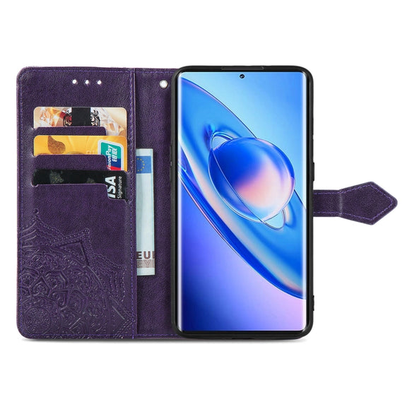 For Blackview A200 Pro Mandala Flower Embossed Leather Phone Case(Purple)