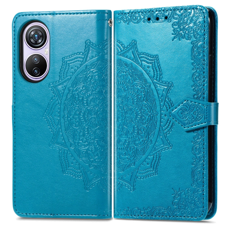 For Blackview A200 Pro Mandala Flower Embossed Leather Phone Case(Blue)