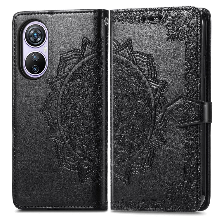 For Blackview A200 Pro Mandala Flower Embossed Leather Phone Case(Black)