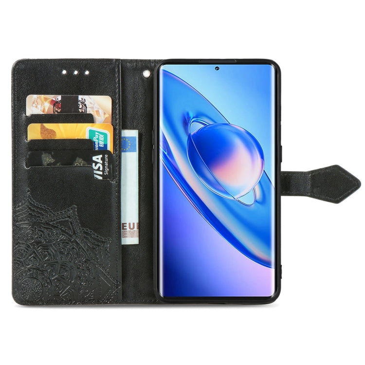 For Blackview A200 Pro Mandala Flower Embossed Leather Phone Case(Black)