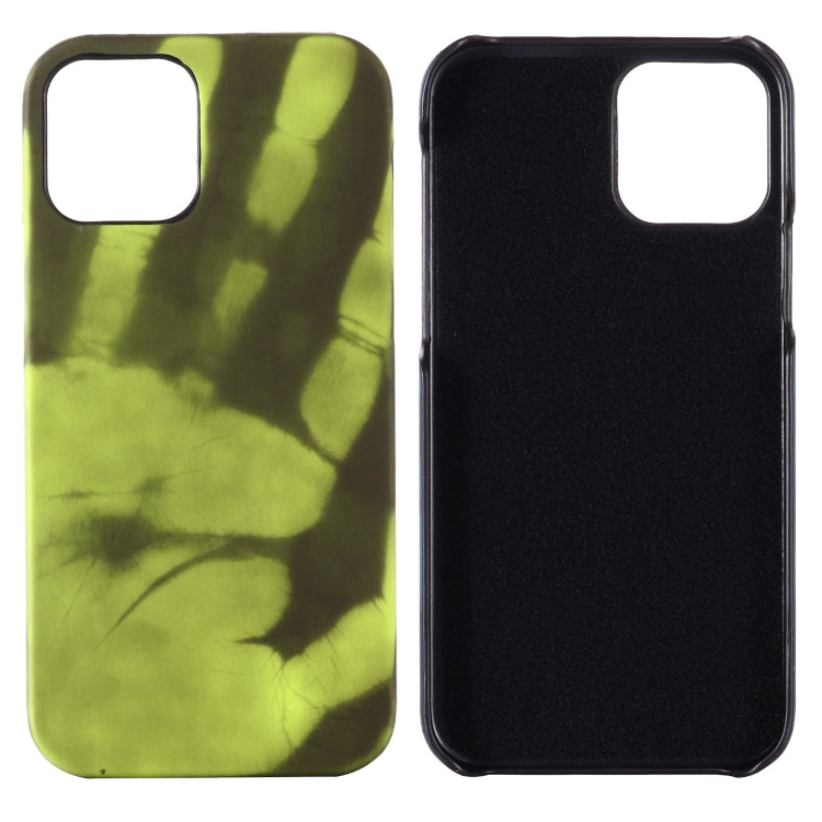 For iPhone 15 Pro Thermal Sensor Discoloration Silicone Phone Case(Black Green)