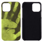 For iPhone 15 Pro Thermal Sensor Discoloration Silicone Phone Case(Black Green)