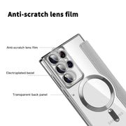 For Samsung Galaxy S22 Ultra 5G MagSafe Magnetic RFID Anti-theft Leather Phone Case(Grey)