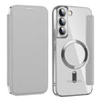 For Samsung Galaxy S22+ 5G Shield MagSafe RFID Anti-theft Leather Phone Case(Grey) - Galaxy S22+ 5G Cases by PMC TechLife | Online Shopping South Africa | PMC TechLife | Buy Now Pay Later Mobicred