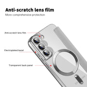 For Samsung Galaxy S22+ 5G Shield MagSafe RFID Anti-theft Leather Phone Case(Grey)