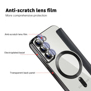 For Samsung Galaxy S22+ 5G MagSafe Magnetic RFID Anti-theft Leather Phone Case(Black)