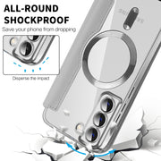 For Samsung Galaxy S22+ 5G MagSafe Magnetic RFID Anti-theft Leather Phone Case(Black)