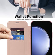 For Samsung Galaxy S23 FE 5G MagSafe Magnetic RFID Anti-theft Leather Phone Case(Pink)