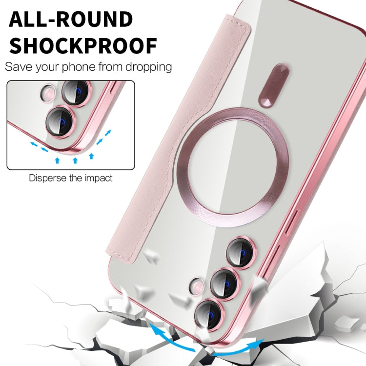 For Samsung Galaxy S23 FE 5G MagSafe Magnetic RFID Anti-theft Leather Phone Case(Pink)