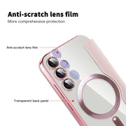 For Samsung Galaxy S23 FE 5G MagSafe Magnetic RFID Anti-theft Leather Phone Case(Pink)