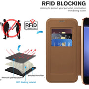 For Samsung Galaxy S23 FE 5G Shield MagSafe RFID Anti-theft Leather Phone Case(Brown)