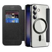 For Samsung Galaxy S25 5G Shield MagSafe RFID Anti-theft Leather Phone Case(Black)